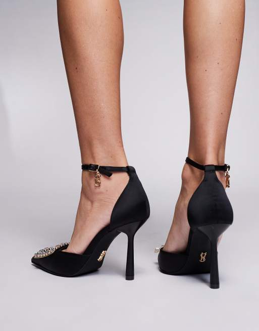 Steve Madden - Accession - Sorte spidse sko med høje hæle og krystaludsmykning, 3 af 4