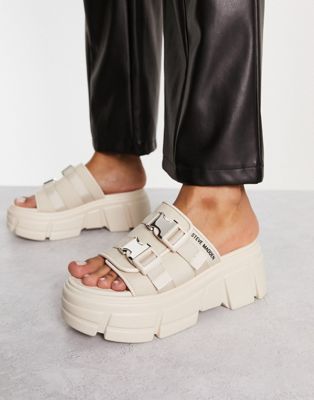 Steve Madden Activator chunky mules in off white