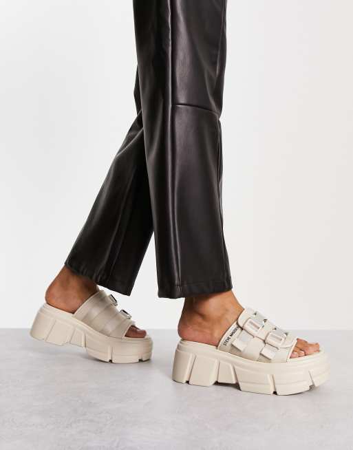 Steve Madden Activator chunky mules in off white ASOS