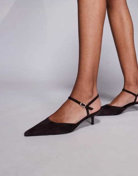 Steve Madden Adelaide close toe kitten heels in suede brown - view 1