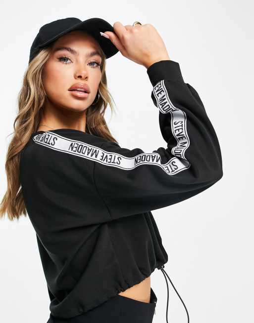 Steve Madden - Afleece - Pull court à logo en polaire - Noir, 3 de 4