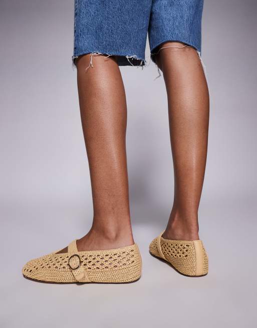 Steve Madden - Alara - Naturfarvede flade ballerinaer i vævet raffia, 4 af 4