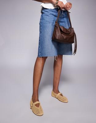 Steve Madden Alara woven ballet flats in natural raffia ASOS