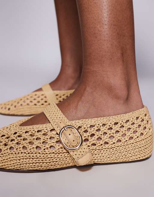 Steve Madden Alara woven ballet flats in natural raffia, 3 of 4