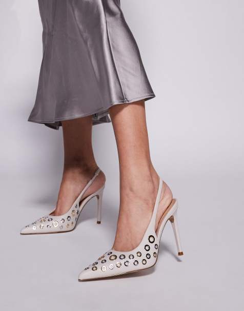 Steve Madden – Alchemy – Absatzschuhe in Knochenweiß mit Ösendetail und Fersenriemen - view 1