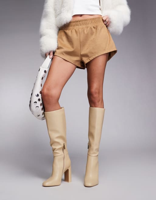 Steve Madden Ally knee boots in cream