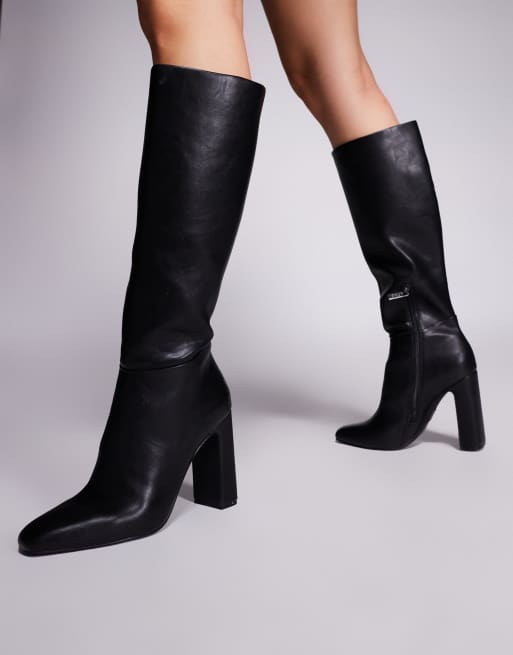 Steve Madden Ally knee high boots in leather black, 2 of 4