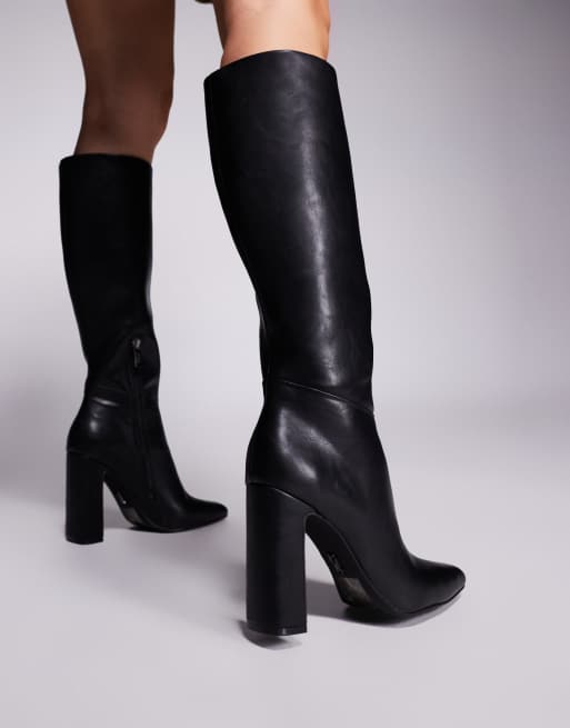Steve Madden - Ally - Kniehoge laarzen van leer in zwart, 4 van 4