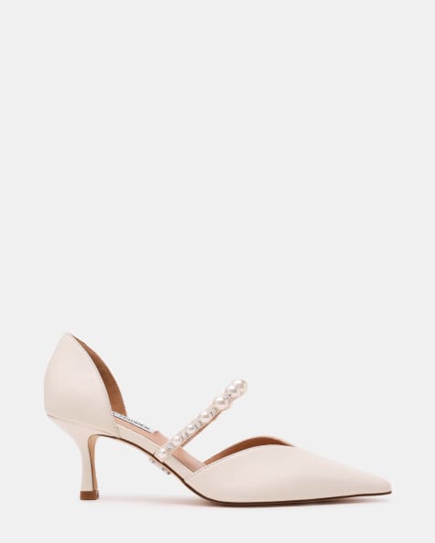 Steve Madden – Amoura – Buty na obcasach-kaczuszkach z noskami w szpic w kolorze kości słoniowej z perełkami - view 1