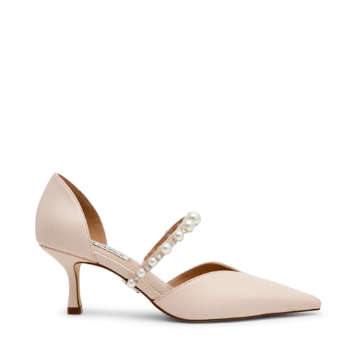 Steve Madden - Amoura - Scarpe a punta color oro rosa con perle e tacchetti a spillo