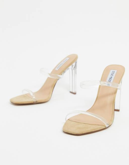 Steve Madden Andrina heel sandal in clear vinyl