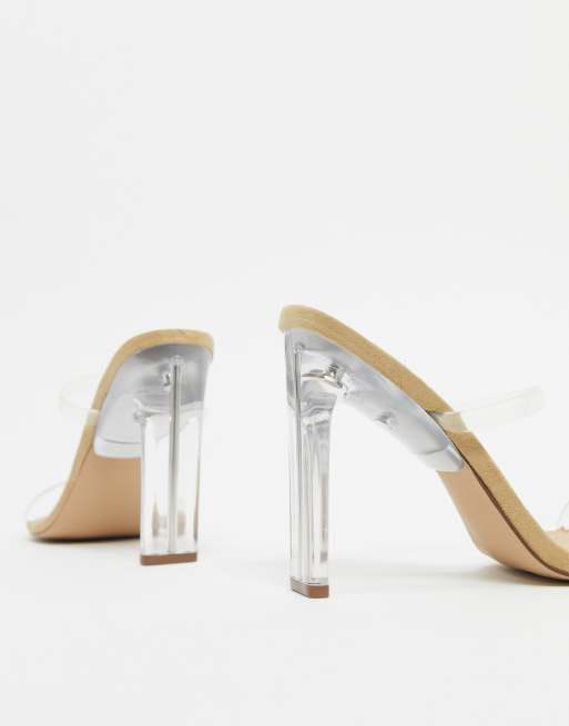 Steve Madden Andrina Sandales talon en vinyle Transparent