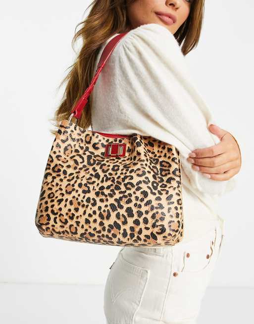 Steve Madden animal print bucket bag in leopard print