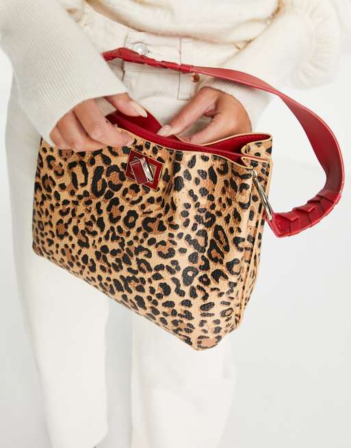 Steve Madden animal print bucket bag in leopard print