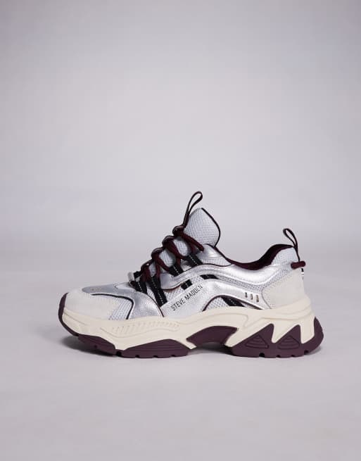 Steve Madden - Animates - Sneakers met dikke zool in zilver, 2 van 5
