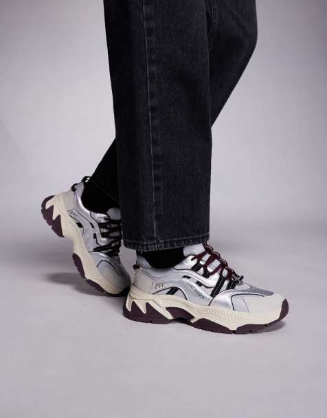 Steve Madden – Animates – Srebrne buty sportowe na masywnej podeszwie - view 1