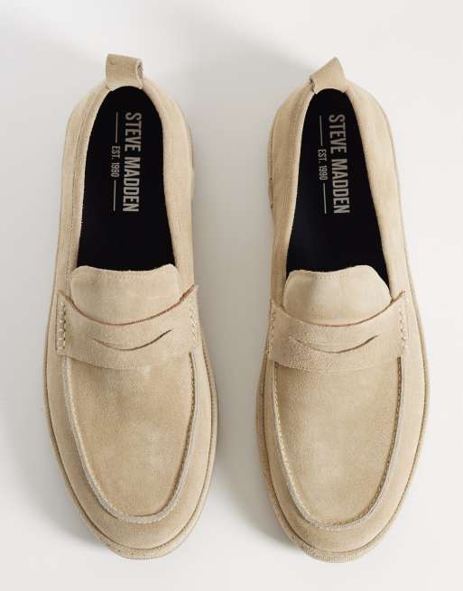 Steve Madden – Answer – Brungrå, vardagliga loafers i dra på-modell och mocka, 2 av 4