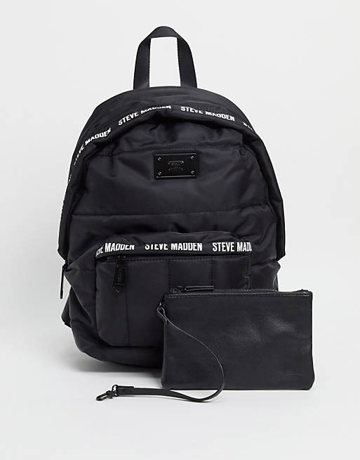 Steve Madden ariaa quilted backpack in black | ASOS