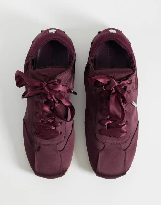 Steve Madden - Artiste - Baskets avec lacets en satin - Lie-de-vin, 3 de 5