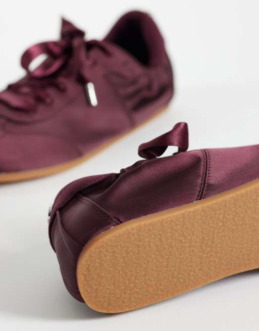 Steve Madden Artiste sneakers with satin laces in wine, 5 of 5