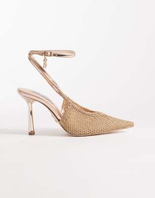 Steve Madden Ascension Embellished Heeled Shoes In Gold