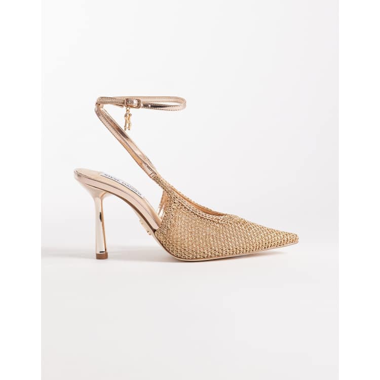 steve madden gold dress shoes Ascension embellished heeled in rose NEW