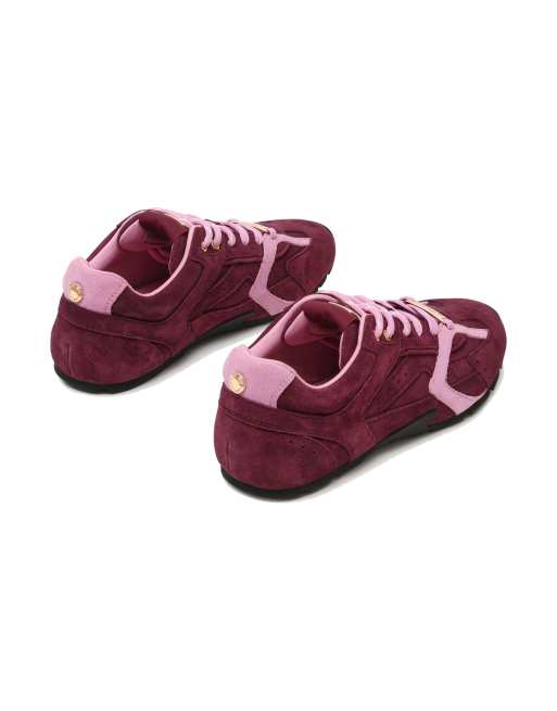 Steve Madden – Asiel – Ciemnoczerwone zamszowe buty sportowe, 3 z 5