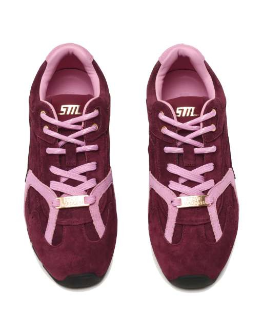 Steve Madden – Asiel – Ciemnoczerwone zamszowe buty sportowe, 4 z 5
