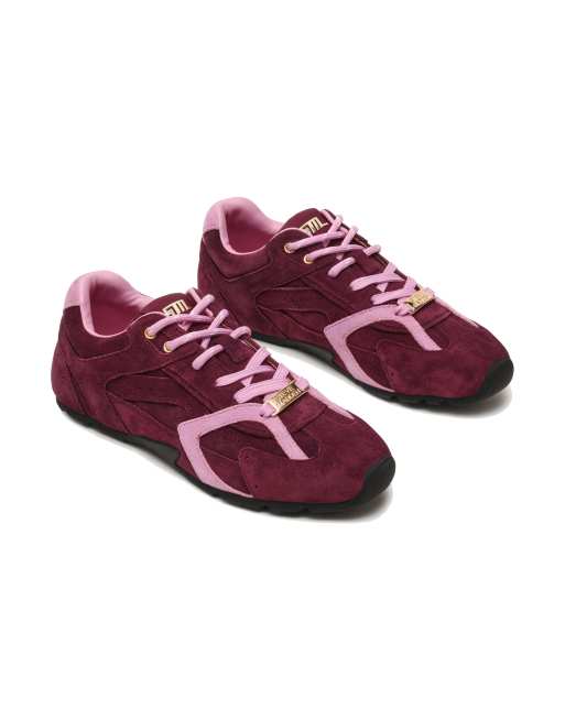 Steve Madden Asiel sneakers in dark wine suede, 2 of 5