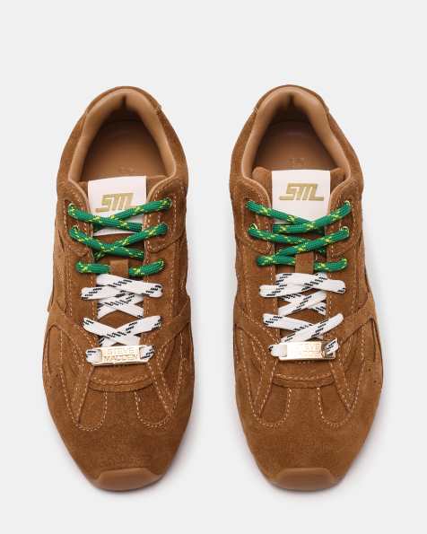 Steve Madden Asiel trainers with contrast loafers in suede camel - view 1