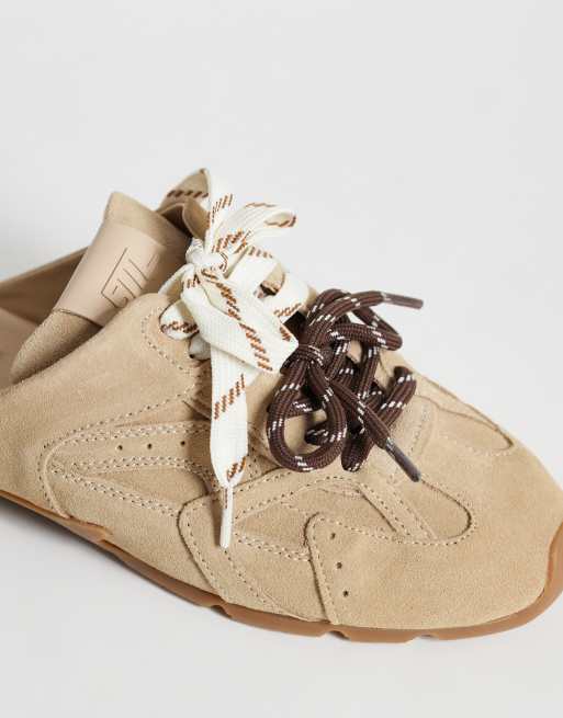 Steve Madden Atlas backless slip on sneakers in beige suede, 4 of 5