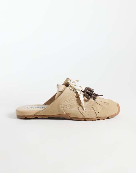 Steve Madden Atlas instapsneaker zonder hiel in beige suède - view 1