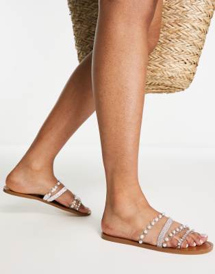 Steve Madden Attentive Flat Rope Sandal With Rhinestones-neutral