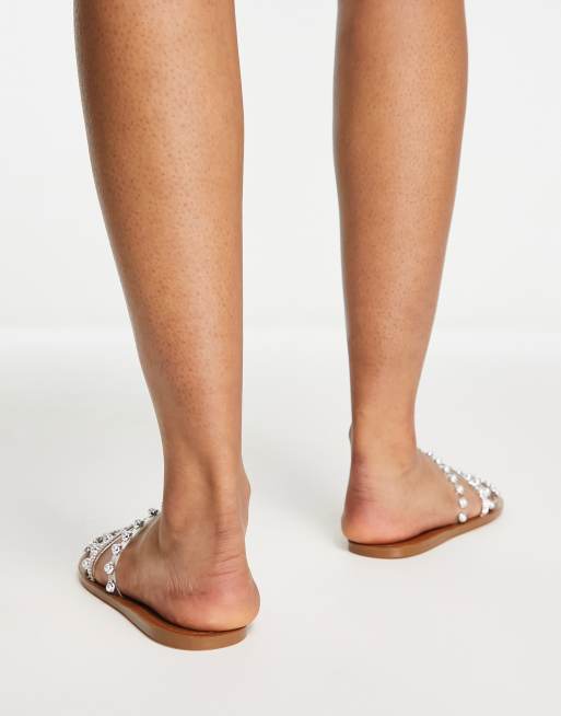 Steve madden flat sandals with online rhinestones