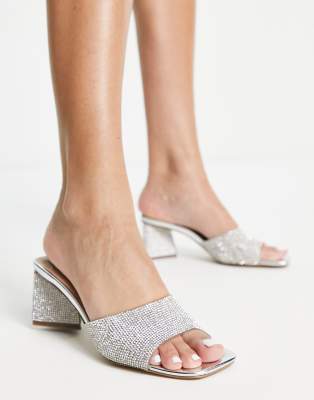 Steve Madden Attune heeled mules in rhinestone