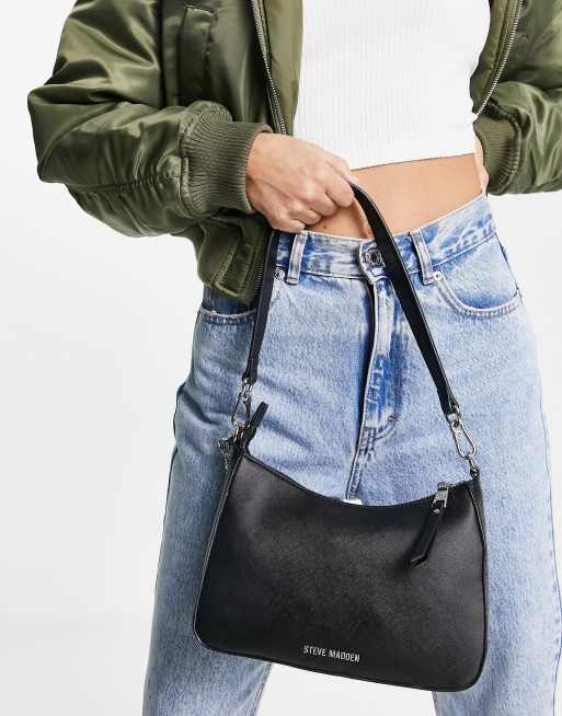 Steve Madden Baero shoulder bag with chain detail in black ASOS