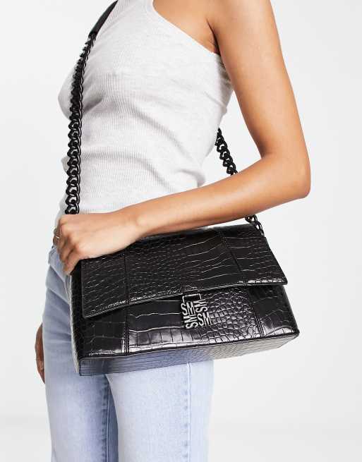 Steve Madden Balessa cross body bag in black croc | ASOS