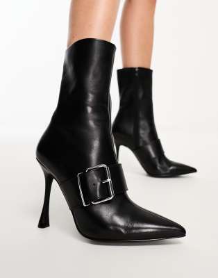Steve Madden Banter ankle boots with buckle in black - ASOS Price Checker