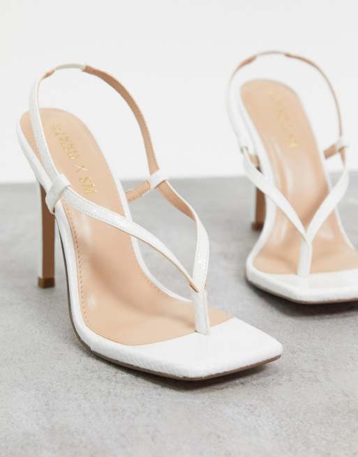 Steve Madden Bashment heeled sandals in white snake