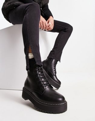 patrimonio personal Etapa Steve Madden basille lace up boot in black | ASOS