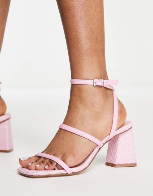 Steve Madden Bayley mid heeled sandal in pink ASOS