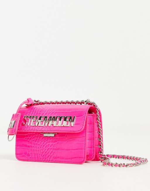 Steve Madden Crossbody Bag in Pink croc-Green