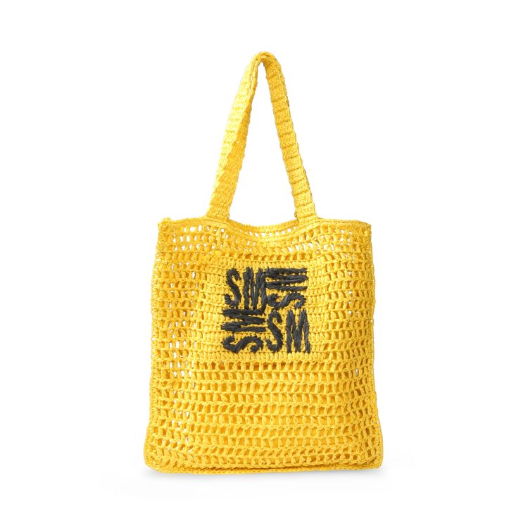 Steve Madden condo quilted large tote with quilted tote bag in yellow