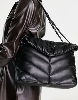 Steve Madden Bbrita quilted chain handle shoulder bag in black | ASOS
