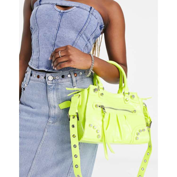 Balenciaga Neon GrÃ¼ne Tasche Balenciaga Hourglass Leder