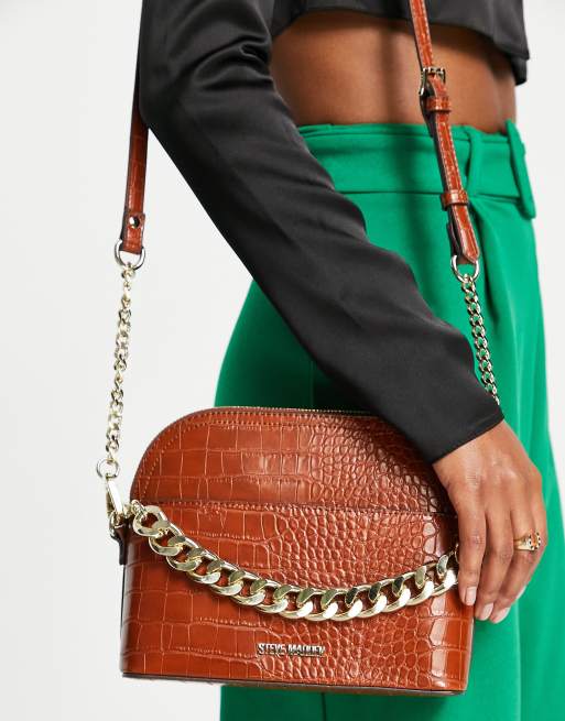 Steve Madden Bcher dome cross-body bag in cognac croc
