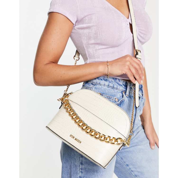 Steve Madden Bdaren Nylon Dome Crossbody Bag in White