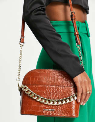 Steve Madden Bcher dome crossbody bag in cognac croc - ASOS Price Checker