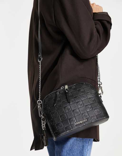 Steve Madden Cherrie dome crossbody bag in black croc