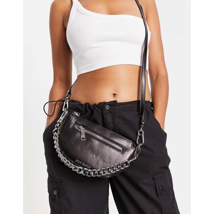 Steve Madden Bcobraa chain crossbody bag in black